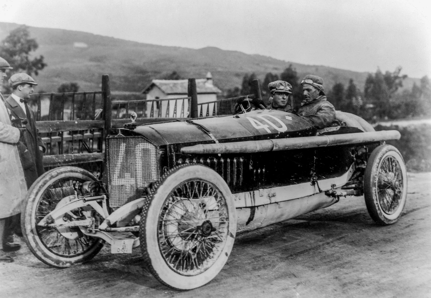 Count Giulio Masetti and his Mercedes 115 PS Grand Prix racing car